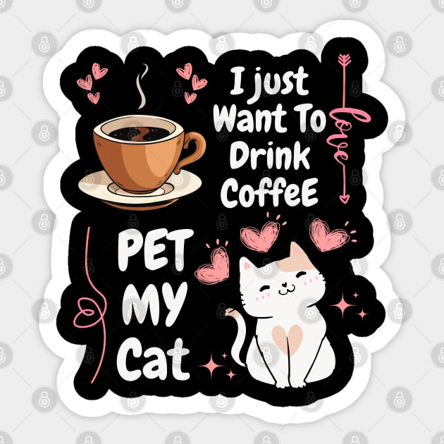 Coffee & Cat Vibes Ⅱ Sticker by MakerMind8.2